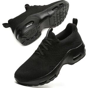 Funbank Women Black Comfortable Lightweight Athletic Sport Workout Running Shoes